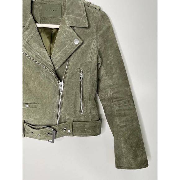 BlankNYC Herb Green Moto Suede Leather Jacket XS - Picture 6 of 10